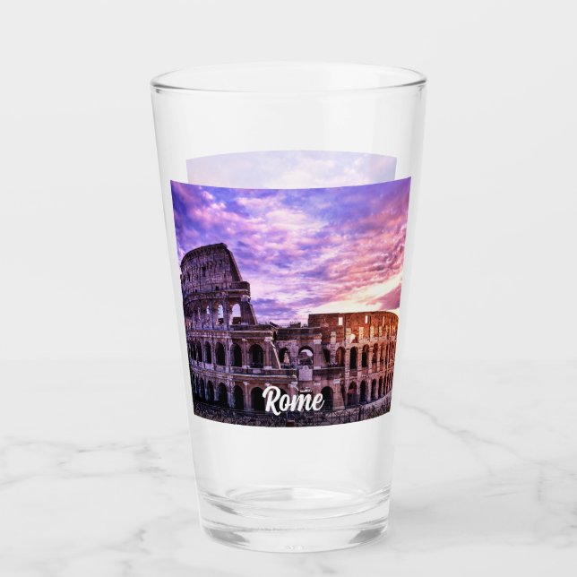 Verre Peinture du Colisée à Rome au coucher du soleil (Devant)