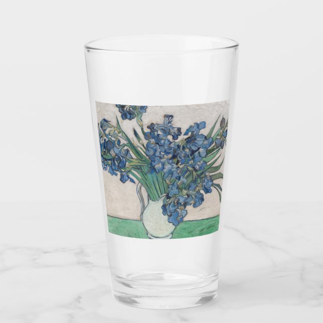 Verre Peinture impressionniste Vase d'Iris de Van Gogh (Devant)