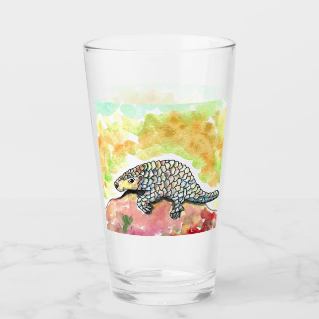 Verre Peinture Pangolin mignonne (Devant)