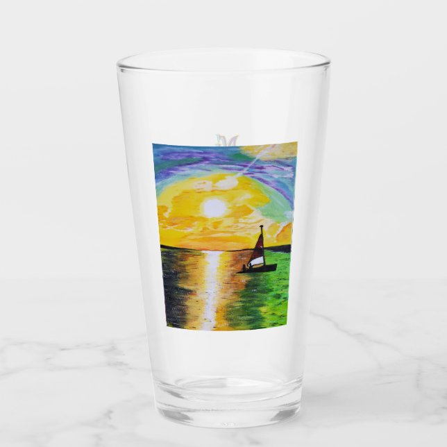 Verre Peintures DG Coucher de soleil Voile (Devant)