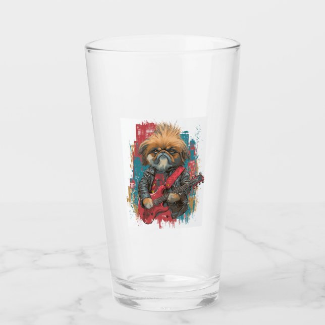 Verre Pékinois Punk Rock � Chien Rebelle (Devant)