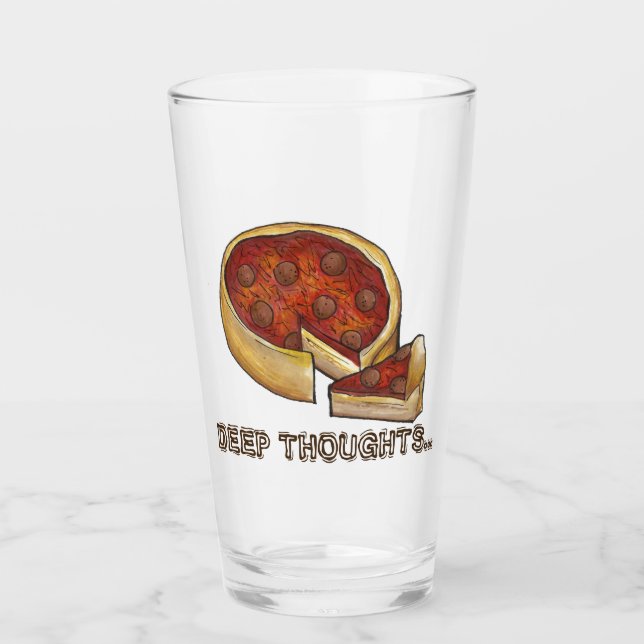 Verre Pensées profondes Chicago IL Pizza Plat Profond (Devant)