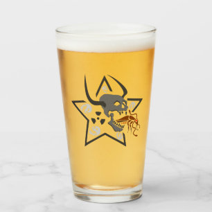 Verre Pentagramme crânien avec cafard Brown