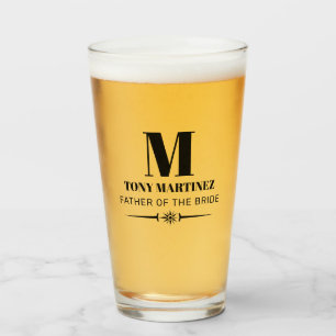 Verre Père de la mariée Monogram Bière Mariage