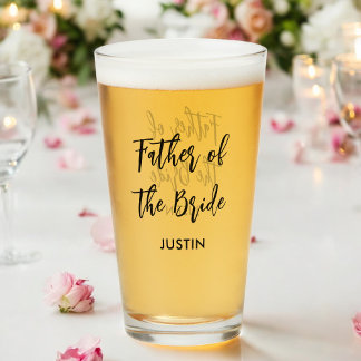 Verre Père de la mariée Noir Blanc Mariage