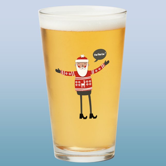 Verre Père Noël (Hipster Santa Claus in skinny jeans fun Christmass glass tumbler)