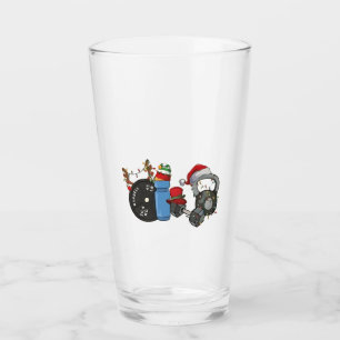 Verre Père Noël drôle haltères musculation gym Noël