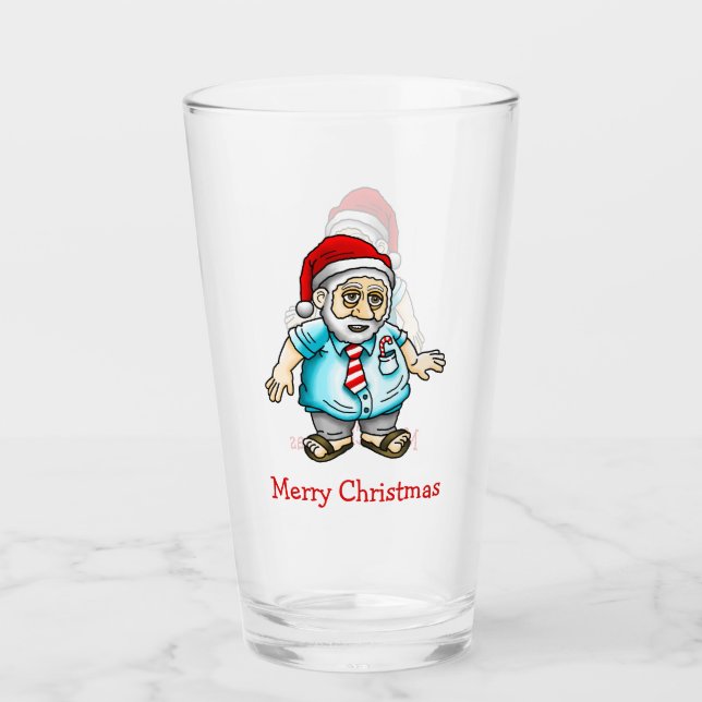 Verre Père Noël en sandales (Devant)