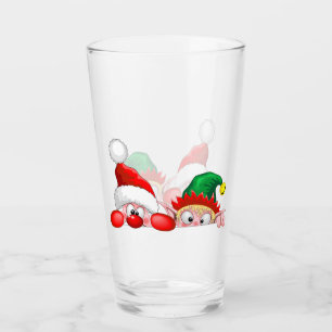 Verre Père Noël et Elfe Personnages mignons et drôles qu