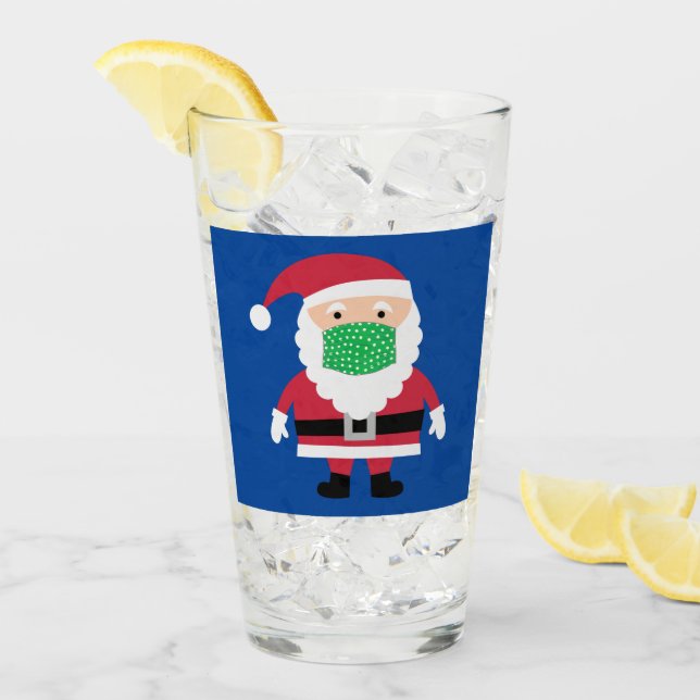 Verre Père Noël masqué (Devant glace)