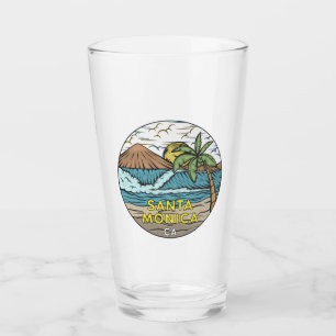 Verre Père Noël Monica Californie Vintage