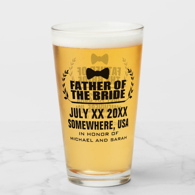 Verre Père personnalisé de la mariée (Devant (rempli))