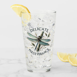Verre Persévérance délicate - libellule artistique