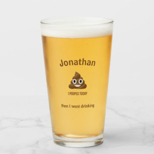 Verre PersonaIizé J'Ai Poopé Aujourd'Hui Poo Emoji Boire