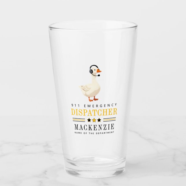 Verre Personalized 911 Dispatcher Goose With Headset (Devant)