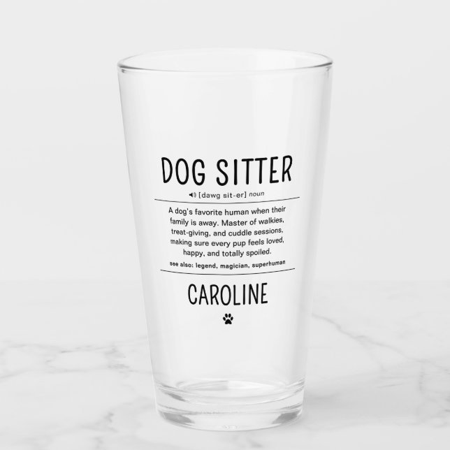 Verre Personalized Dog Sitter Pet Sitter Funny Gifts (Devant)