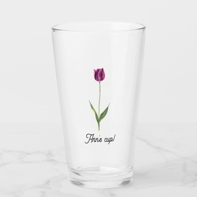 Verre Personalized Elegant Purple Tulip (Devant)