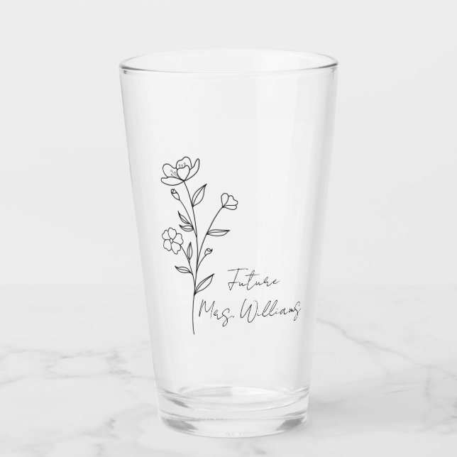 Verre Personalized future Mrs iced coffee cup custom  (Devant)