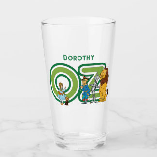 Verre Personnages vintage du Magicien d'Oz et lettres de