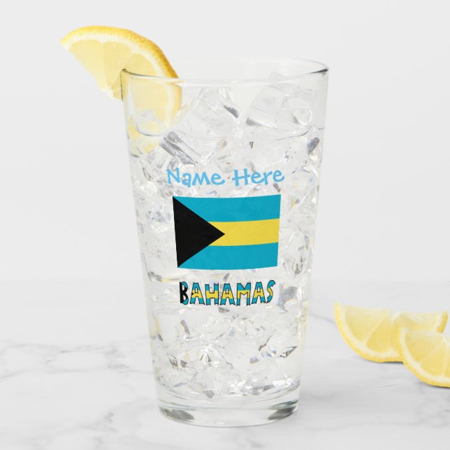 Verre Personnalisation bahaméenne du drapeau bleu (Devant glace)