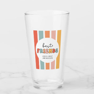 Verre Personnalisé Retro Meilleurs Amis BFFs Mete Bestie
