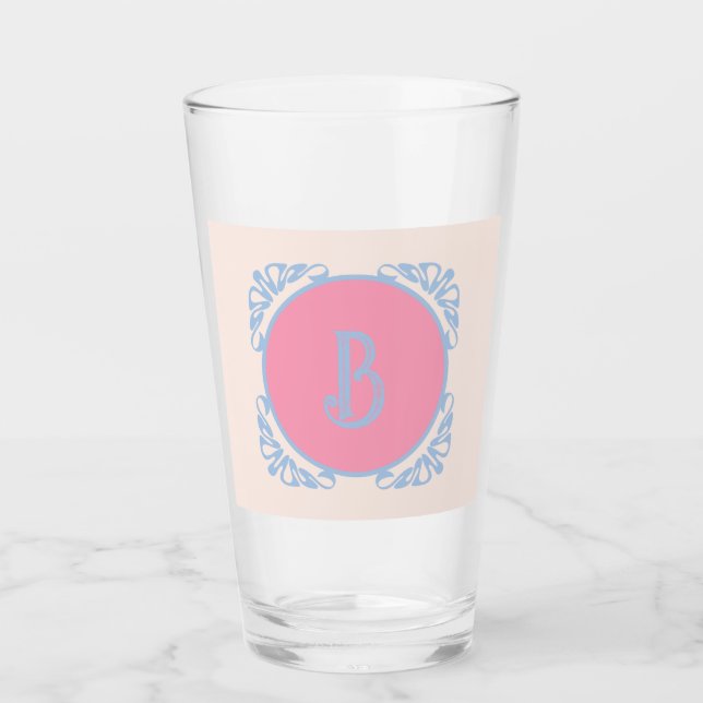 Verre Personnalisé rose et bleu  (Devant)