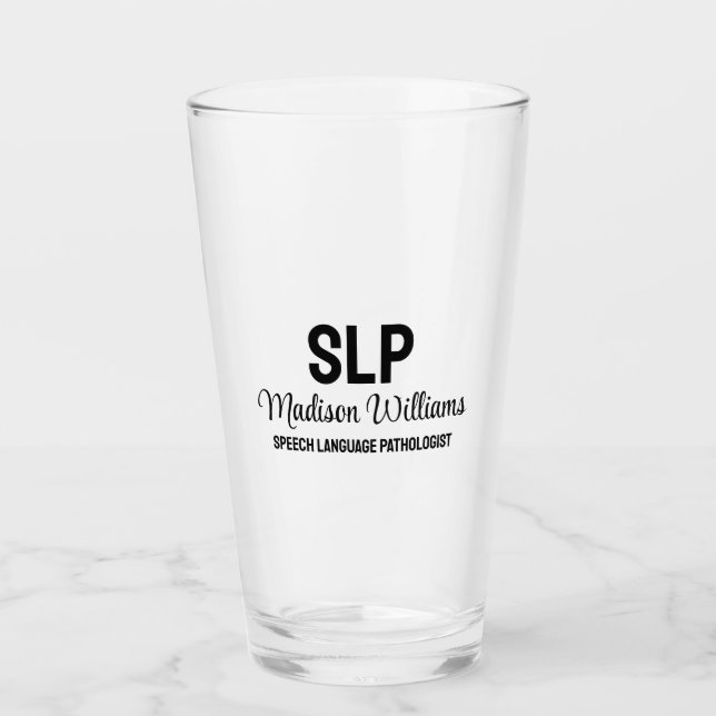 Verre Personnalisé SLP Voix Langue Pathologiste Cadeau (Devant)