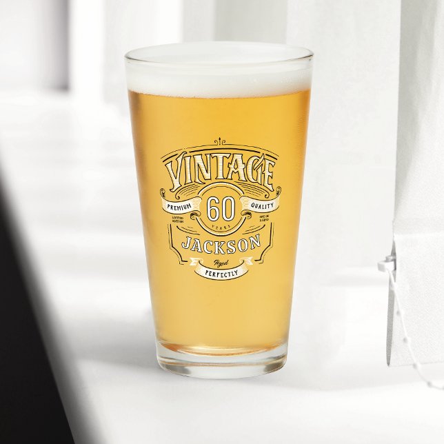 Verre Personnalisé Tout Âge Vintage À La Perfection (Personalized Any Age Vintage Aged To Perfection Glass)