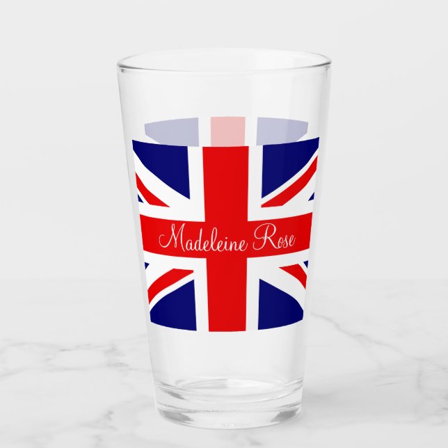 Verre Personnaliser avec le nom British National Flag (Devant)