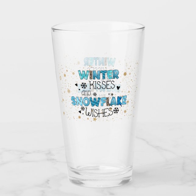 Verre Personnaliser des baisers d'hiver (Devant)