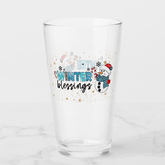 Verre Personnaliser des Bénédictions d'hiver (Devant)