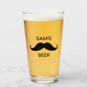Verre Personnaliser Nom Beard Beer Fête des pères