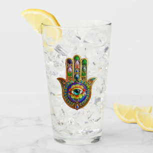 Verre Pétales de fleurs colorées Turquoise Troisième oei