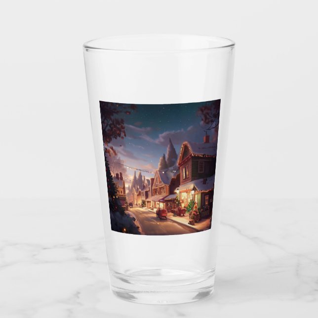 Verre Petite ville de Noël 5 (Devant)