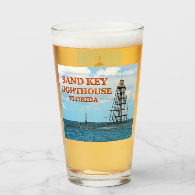 Verre Phare de Sand Key, Floride Pint Glass (Dos (rempli))
