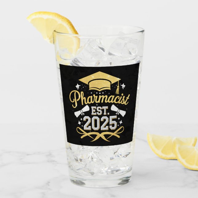 Verre Pharmacien Diplômé de Pharmacie 2025 (Devant glace)