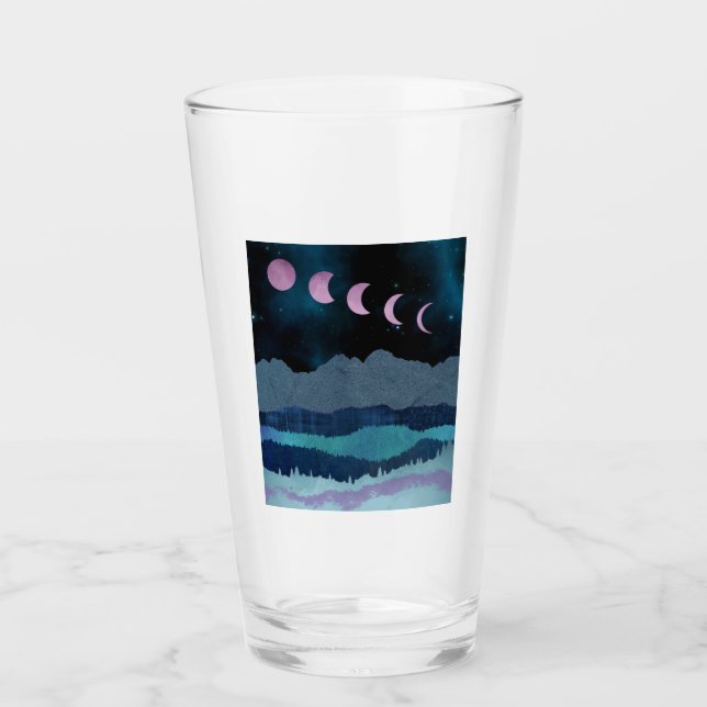 Verre Phases de lune rose Paysage (Devant)