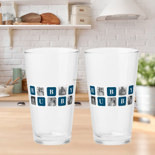 Verre Photo Collage Moderne Bleu Meilleur Hubby Ever Cad