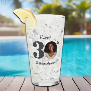 Verre Photo d'anniversaire 30 ans gras