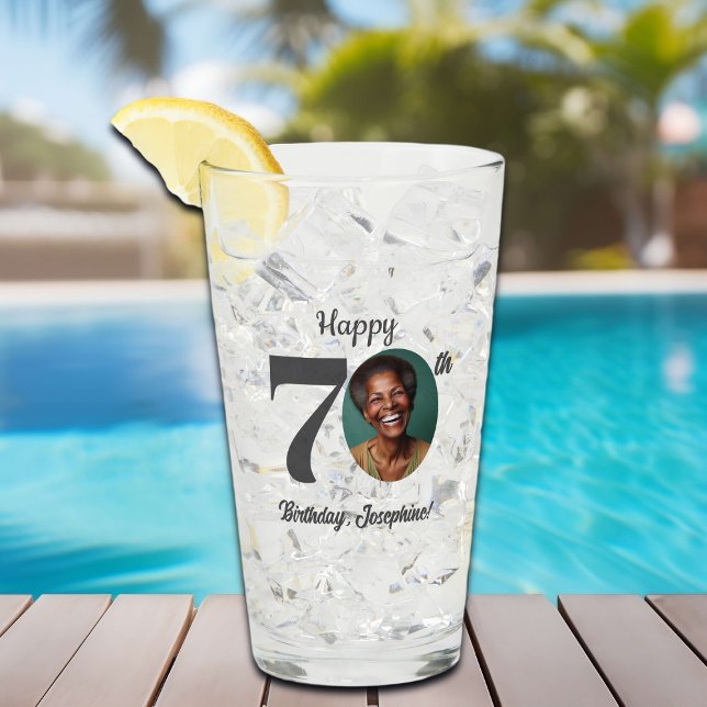 Verre Photo d'anniversaire 70 ans gras (Créateur téléchargé)
