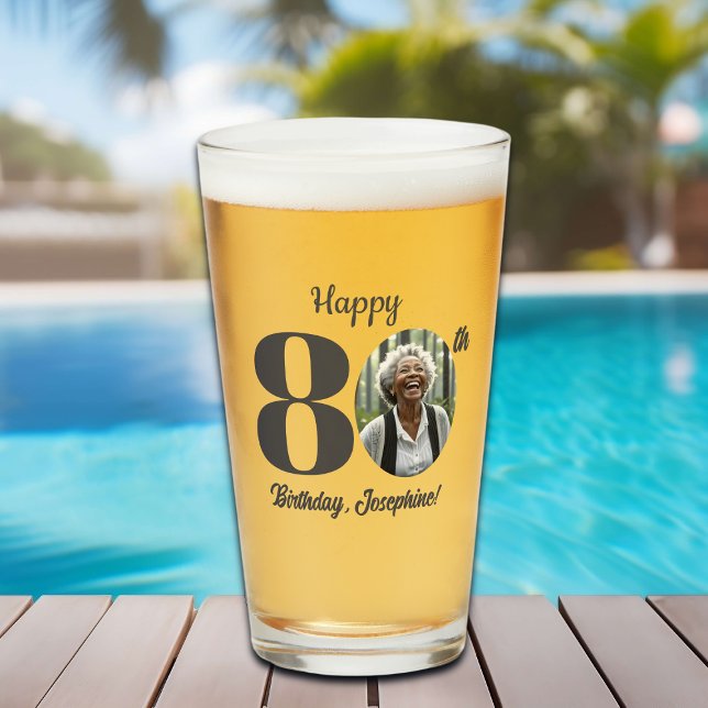 Verre Photo d'anniversaire 80 ans gras (Créateur téléchargé)