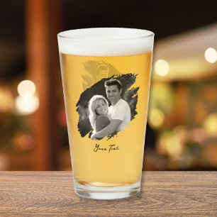 Verre Photo de bière élégant noir et blanc unique et mod