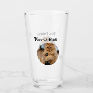 Verre Photo de chat, Meow Noël, personnaliser