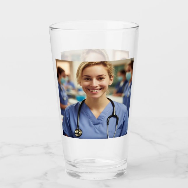 Verre Photo d'infirmière personnaliser (Devant)