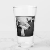 Photo en noir et blanc d'un beau chien dormant