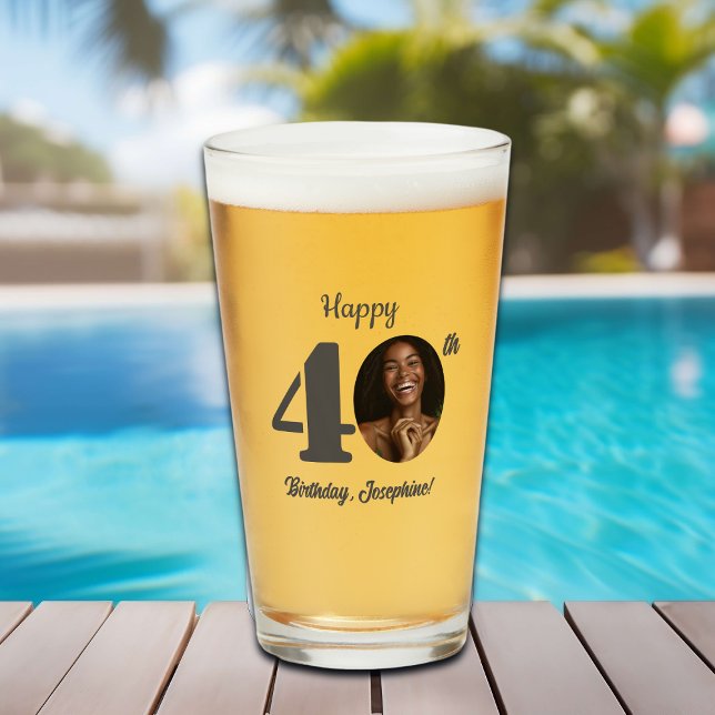 Verre Photo gras Joyeux 40e Anniversaire (Créateur téléchargé)