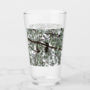 Verre Photo hivernale sous le pin couvert de neige
