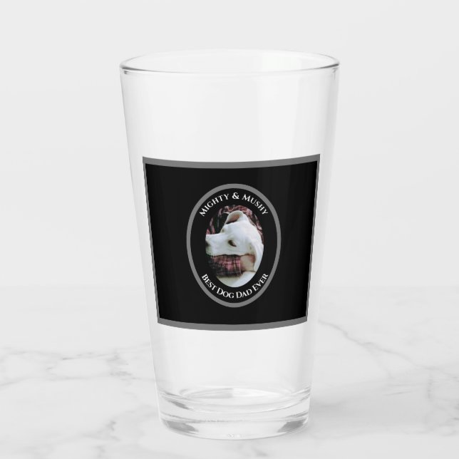 Verre Photo mignonne de papa embrassant Sweet White Chie (Dos)