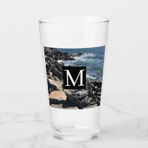 Verre Photo Ocean Waves and Rocks #1 Papa Blue