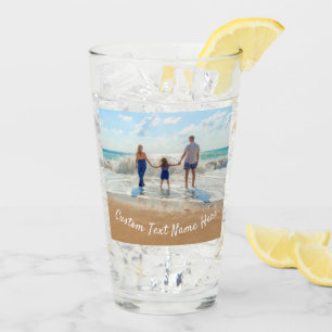 Verre photo personnalisé avec votre texte nom